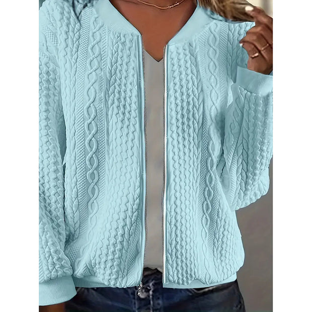 womens jacquard bomber jacket