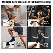 Multifunctional Push Up Board Home Strength Training Equipment With 15 Fitness Accessories Pilates Bar Resistance Band Roller Wheel Full Body Workout Home Gym Equipment