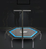 fitness trampoline with handrail