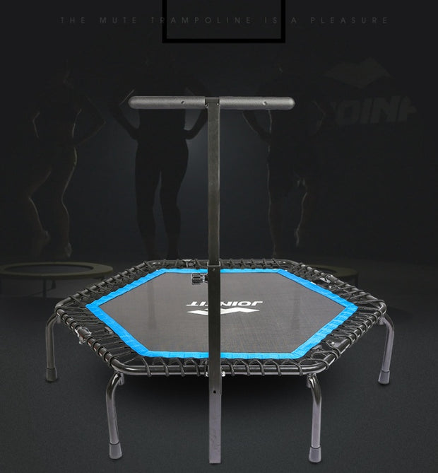 fitness trampoline with handrail