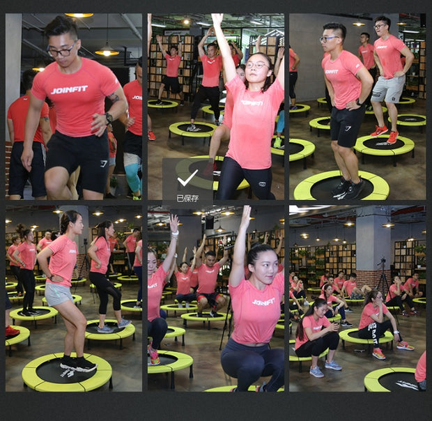 fitness trampoline with handrail