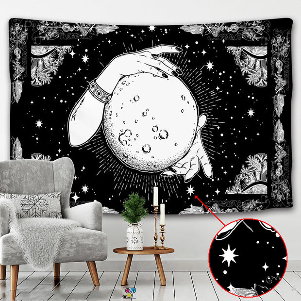 witchcraft skull tapestry