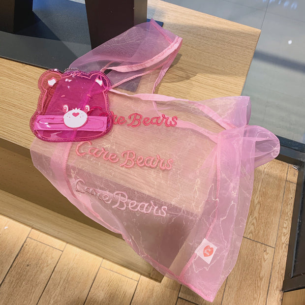 Girls Heart Rainbow Bear Eco Shopping Bag