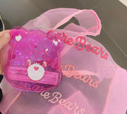 Girls Heart Rainbow Bear Eco Shopping Bag