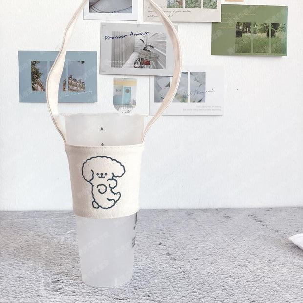 Canvas Eco-friendly Tote Universal Cup Set