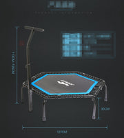 fitness trampoline with handrail