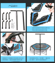 fitness trampoline with handrail