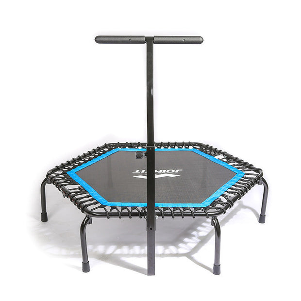 fitness trampoline with handrail