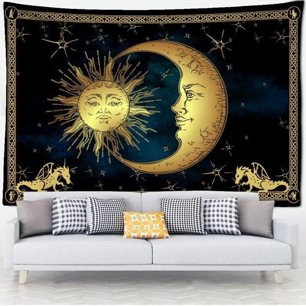 witchcraft skull tapestry