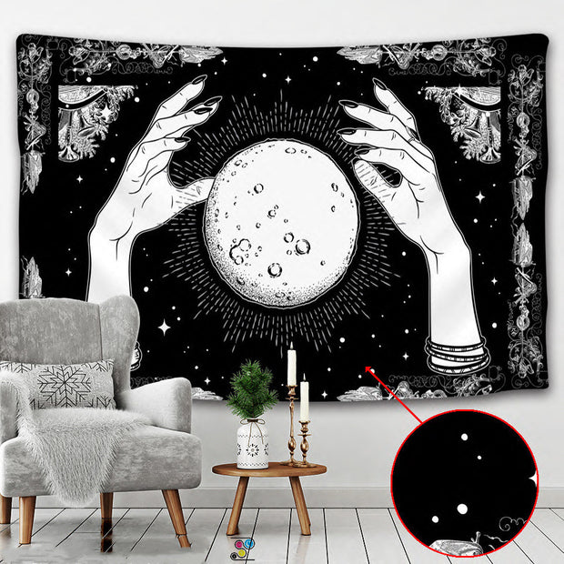 witchcraft skull tapestry