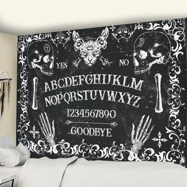 witchcraft skull tapestry