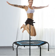 fitness trampoline with handrail