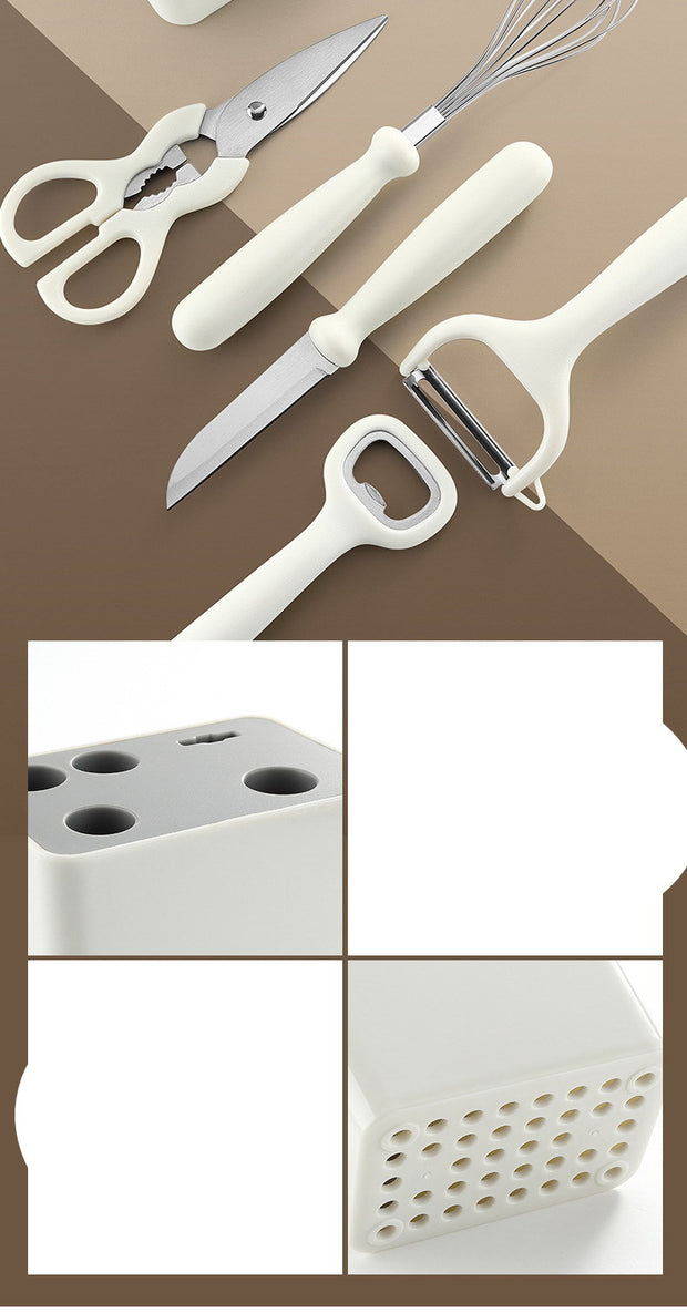 Multifunctional Kitchen Gadget Set Of 6 Pieces With Storage Seat