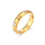 Affordable Luxury Fashion Temperament Ornament Gold Transparent Zircon Small Flower Ring